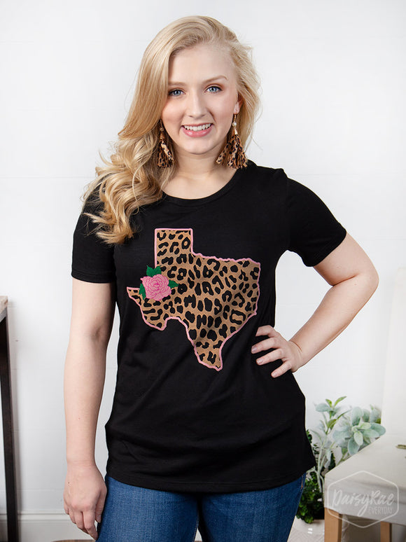 Leopard Rose of Texas Tee